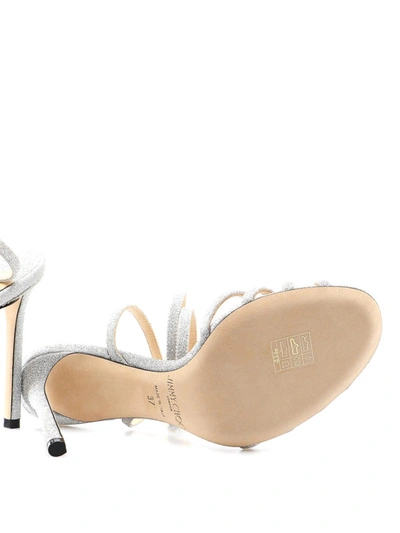 Shop Jimmy Choo Mimi 100 Fine Glitter Sandals In Silver