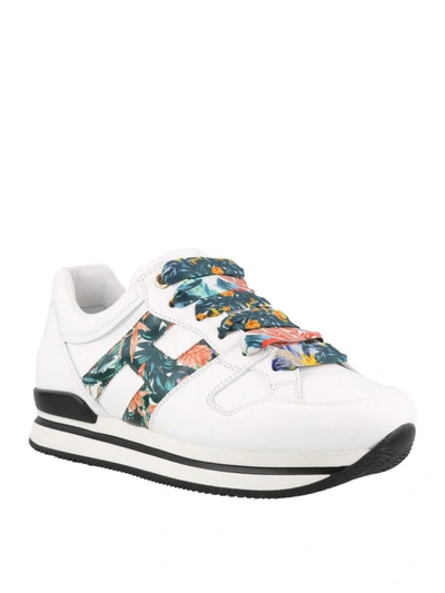 Shop Hogan Botanical Print Low Top Sneakers In White