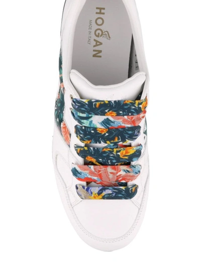 Shop Hogan Botanical Print Low Top Sneakers In White