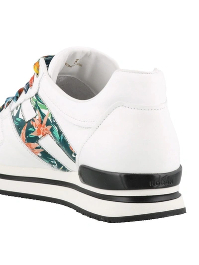 Shop Hogan Botanical Print Low Top Sneakers In White