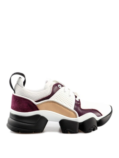 Shop Givenchy Jaw Leather And Mesh Running Sneakers In Purple