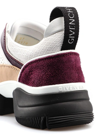 Shop Givenchy Jaw Leather And Mesh Running Sneakers In Purple