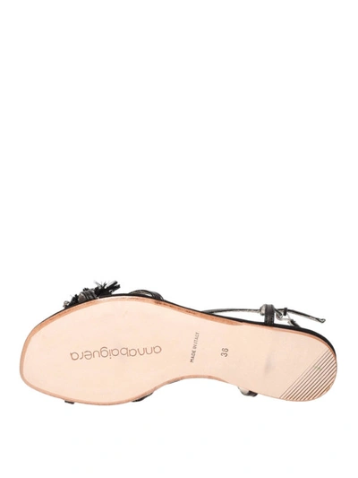 Shop Anna Baiguera Aurora Black Flat Sandals