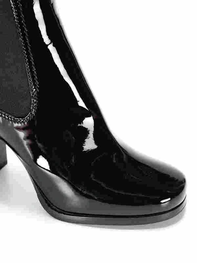 Shop Car Shoe Patent Leather Ankle Boots In Black
