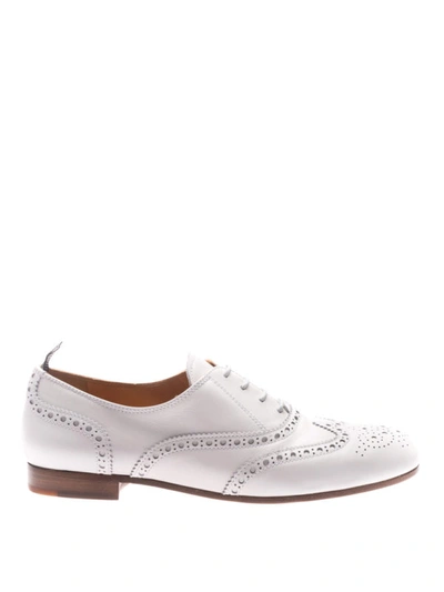 Shop Church's White Leather Oxford Brogues