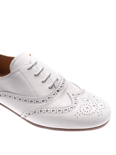 Shop Church's White Leather Oxford Brogues