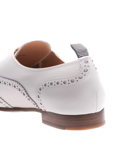 Shop Church's White Leather Oxford Brogues