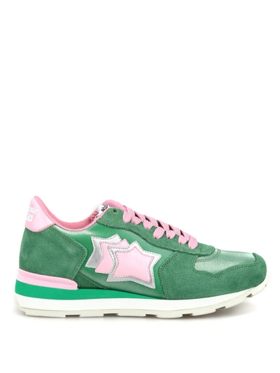 Shop Atlantic Stars Vega Green And Pink Sneakers