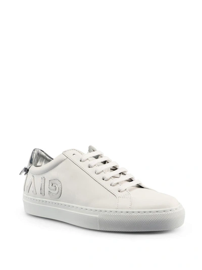 Shop Givenchy Logo Lettering White Leather Sneakers