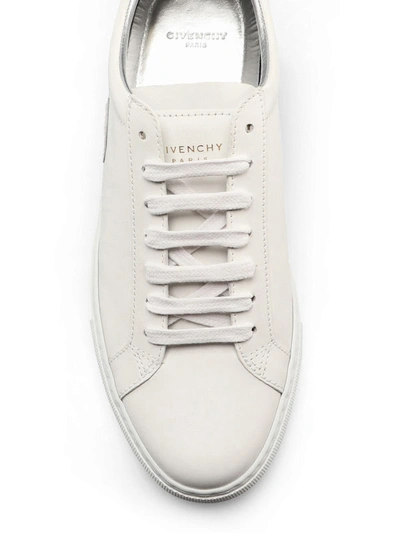 Shop Givenchy Logo Lettering White Leather Sneakers