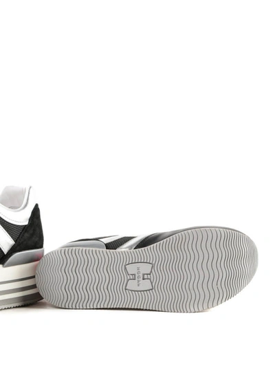 Shop Hogan Maxi H222 Black Striped Platform Sneakers