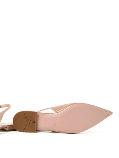 Shop Prada Pink Patent Leather Slingback Flat Sandals