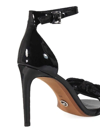 Shop Michael Kors Paris Sequined Bow Sandals In Black