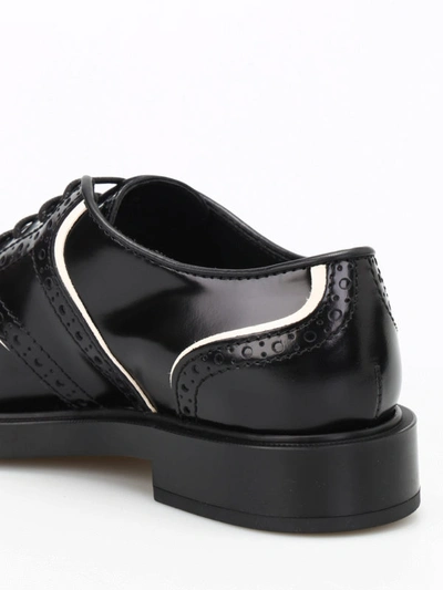 Shop Tod's Brushed Leather Oxford Brogues In Black