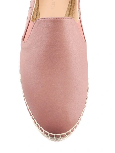 Shop Bottega Veneta Gala Pink Lambskin Espadrilles