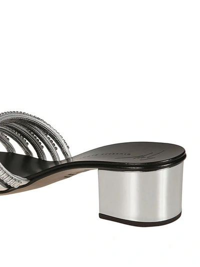 Shop Giuseppe Zanotti Paula Jewel Sandals In Silver