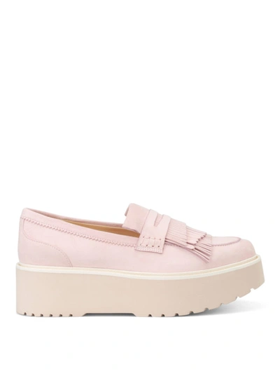 Shop Hogan H355 Maxi Sole Pink Loafers