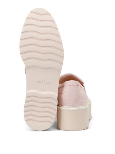 Shop Hogan H355 Maxi Sole Pink Loafers