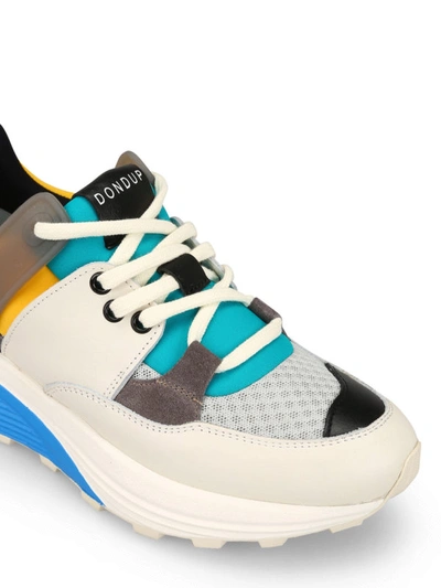 Shop Dondup Done Multicolour Leather And Fabric Sneakers