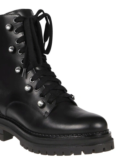 Shop Sergio Rossi Biker Moon Combat Boots In Black