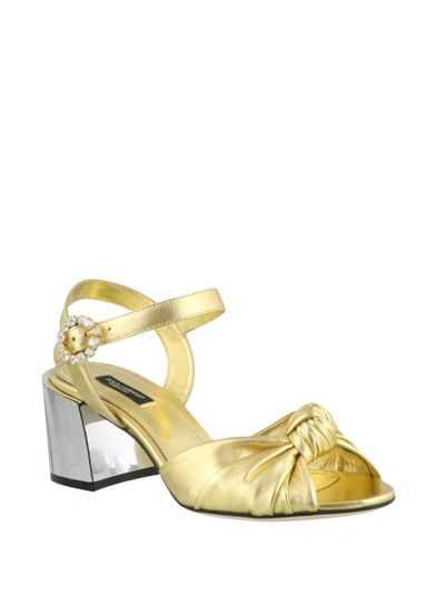 Shop Dolce & Gabbana Keira Mordore Nappa Sandals In Gold