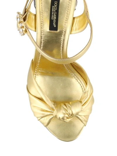 Shop Dolce & Gabbana Keira Mordore Nappa Sandals In Gold