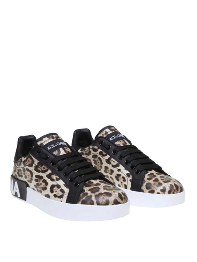 Shop Dolce & Gabbana Portofino Animal Print Sneakers