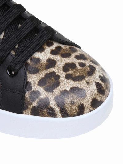 Shop Dolce & Gabbana Portofino Animal Print Sneakers