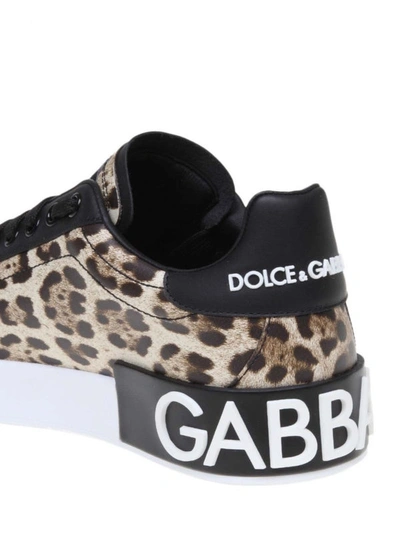 Shop Dolce & Gabbana Portofino Animal Print Sneakers