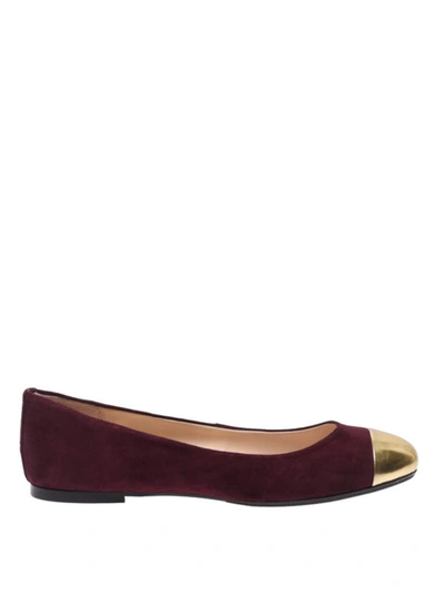 Shop Anna Baiguera Red Suede Annina Flex Flats In Dark Red