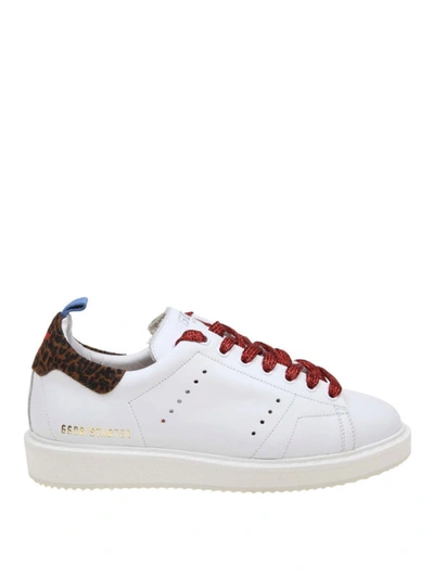 Shop Golden Goose Starter Leather Sneakers In White
