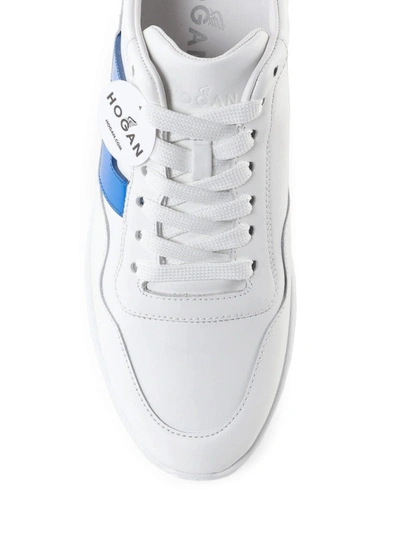 Shop Hogan Interactive White And Blue Sneakers