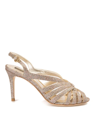 Shop Roberto Cavalli Multicolour Glitter Sandals