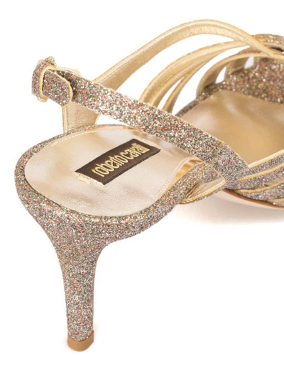 Shop Roberto Cavalli Multicolour Glitter Sandals