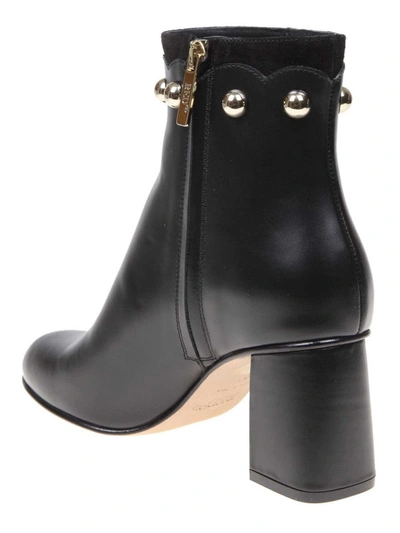 Shop Red Valentino Studded Leather And Suede Ankle Boots In Black