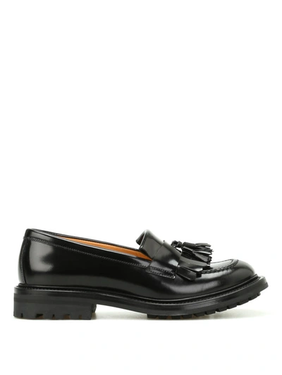 Shop Church's Pansy Fringed Loafers In Black