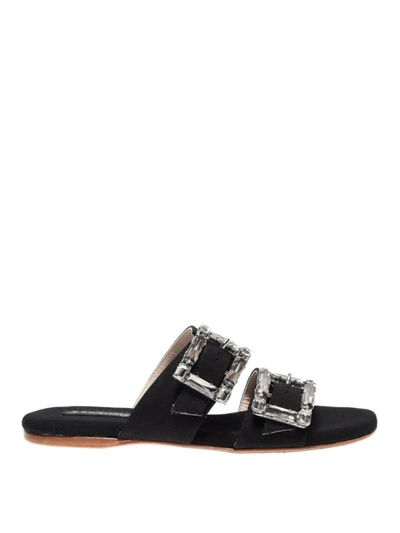 Shop Anna Baiguera Aurora Double Buckle Flat Sandals In Black