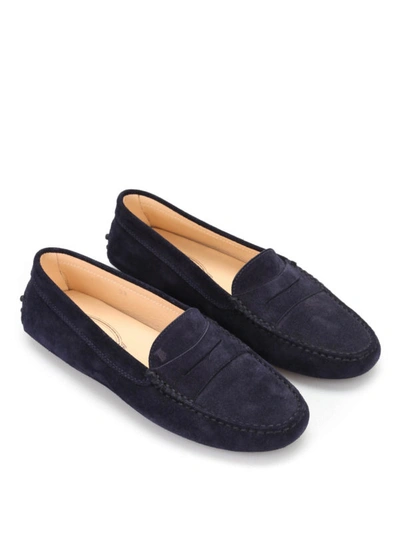 Shop Tod's Gommino Loafers In Dark Blue