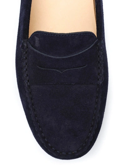 Shop Tod's Gommino Loafers In Dark Blue