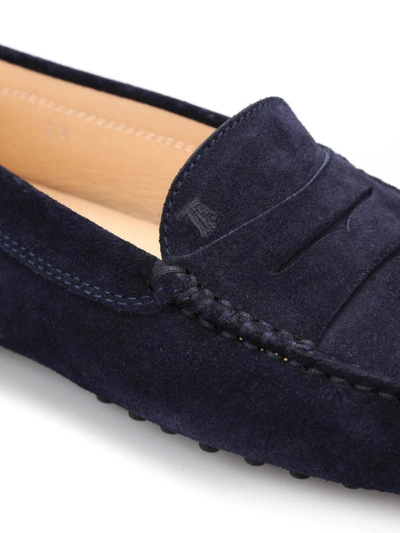 Shop Tod's Gommino Loafers In Dark Blue