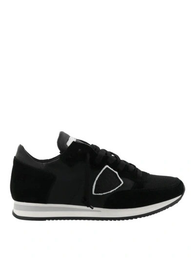 Shop Philippe Model Tropez Black Leather Sneakers