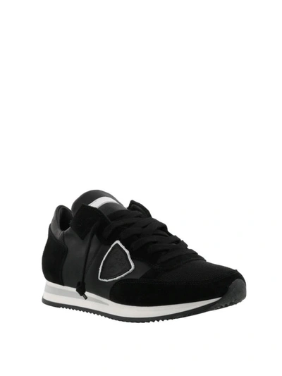 Shop Philippe Model Tropez Black Leather Sneakers