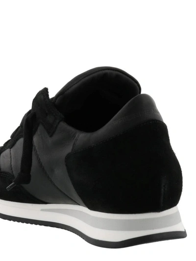 Shop Philippe Model Tropez Black Leather Sneakers