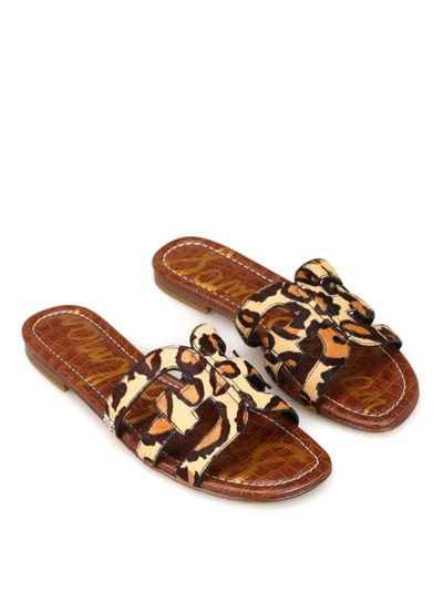 Shop Sam Edelman Bay Leo Print Cow Hair Slide Sandals In Animal Print