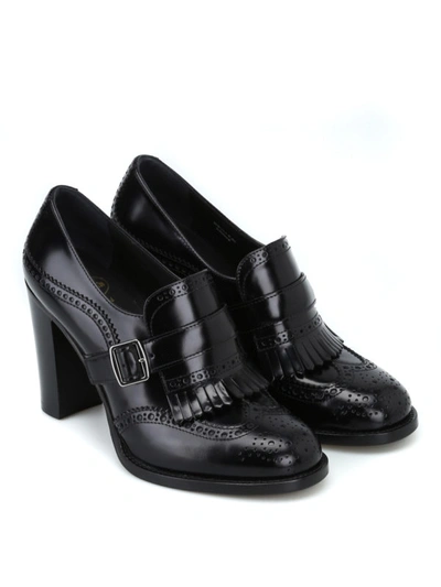 Shop Church's Sibylle Heeled Brogue Polished Loafers In Black