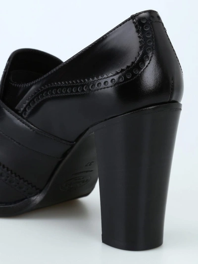 Shop Church's Sibylle Heeled Brogue Polished Loafers In Black