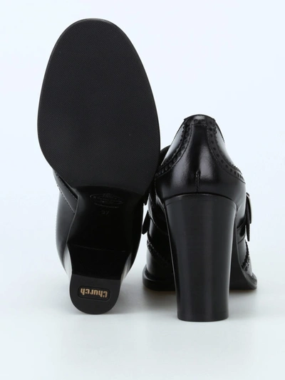 Shop Church's Sibylle Heeled Brogue Polished Loafers In Black