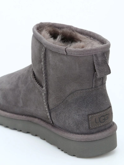 Ugg Classic Heritage Mini Ii Sheepskin-lined Suede Boots In Grey | ModeSens