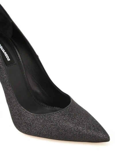 Shop Dsquared2 Basic Black Glitter Pumps