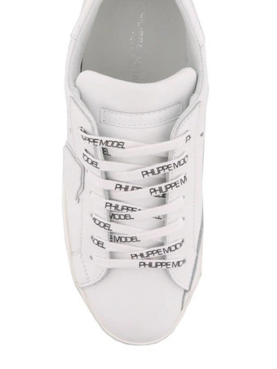 Shop Philippe Model Paris Basic Total White Leather Sneakers